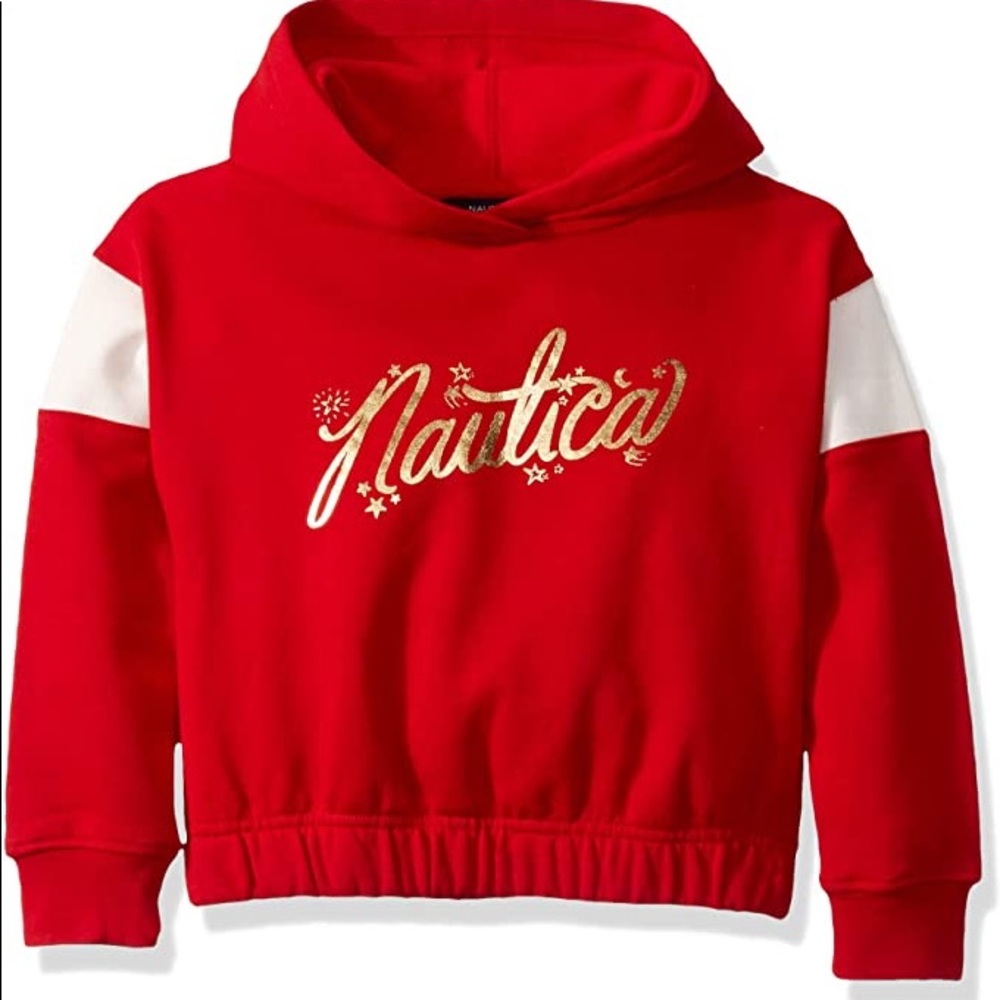 NAUTICA STRIPE SLEEVE HOODED SWEATSHIRT 🍭💕